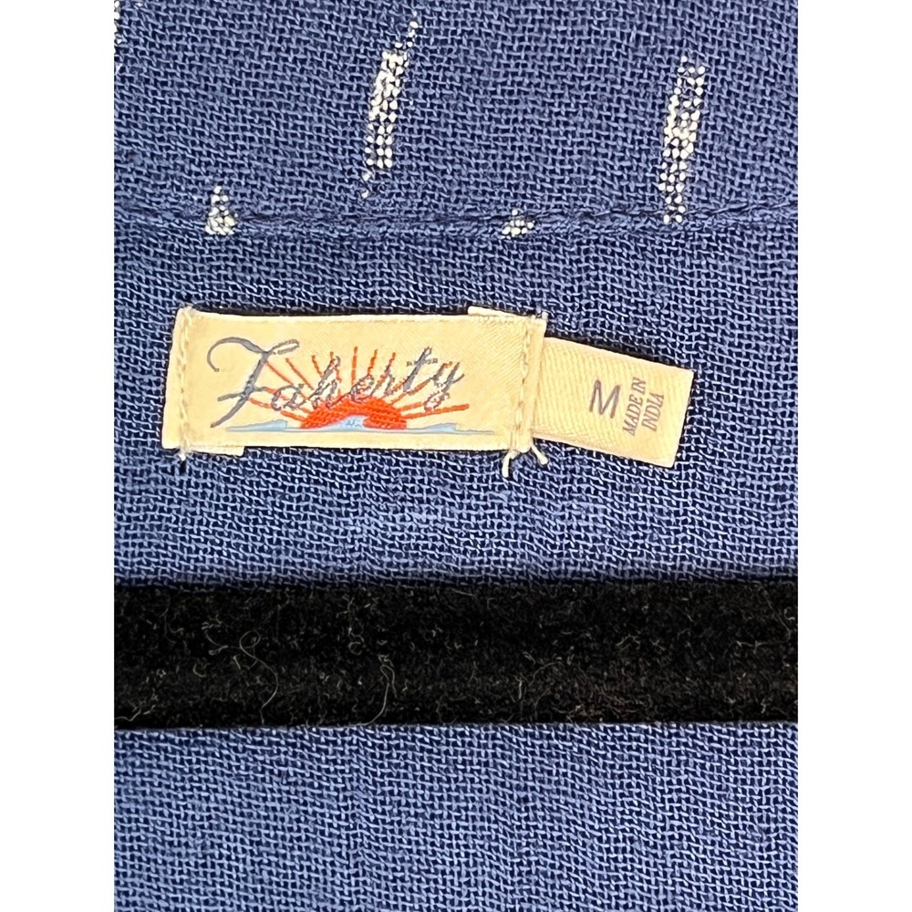 Faherty Blue Organic Cotton Midi Shift Dress Ikat M Gauzy Travel Coastal Natural - Picture 3 of 16
